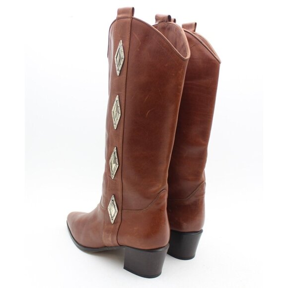 Vintage Brown Heeled Boots - Picture 6 of 11